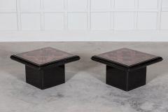 Pair English Mid Century Burr Walnut Side Tables - 2708281