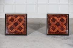 Pair English Mid Century Burr Walnut Side Tables - 2708282