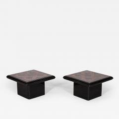 Pair English Mid Century Burr Walnut Side Tables - 2710341