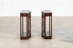 Pair English Oak Side Tables - 4092134