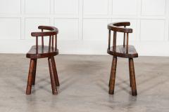 Pair English Oak Stick Back Chairs - 3053258