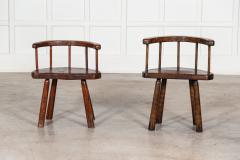 Pair English Oak Stick Back Chairs - 3053265