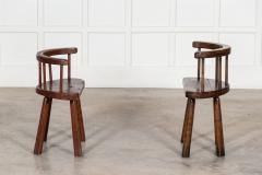 Pair English Oak Stick Back Chairs - 3053267