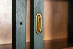 Pair English Painted Mahogany Glazed Bookcase Display Cabinets - 4420254