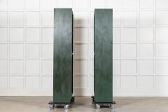 Pair English Painted Mahogany Glazed Bookcase Display Cabinets - 4420258