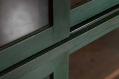 Pair English Painted Mahogany Glazed Bookcase Display Cabinets - 4420259