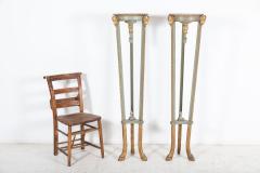 Pair English Regency Rams Head Parcel Gilt Carved Torcheres - 2272512