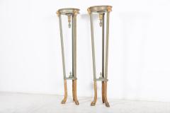 Pair English Regency Rams Head Parcel Gilt Carved Torcheres - 2272516