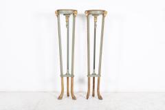 Pair English Regency Rams Head Parcel Gilt Carved Torcheres - 2272518