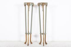 Pair English Regency Rams Head Parcel Gilt Carved Torcheres - 2272520