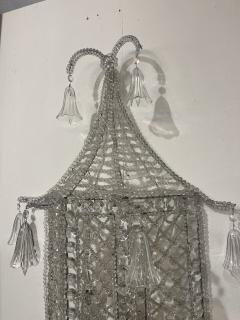 Pair English Regency Style Crystal Pagoda Sconces - 4122108