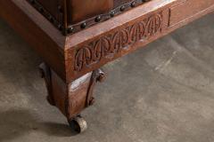 Pair English Tan Leather Country House Sprung Armchairs - 4393773