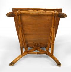 Pair English Victorian Bamboo Shield Back Arm Chairs - 666301