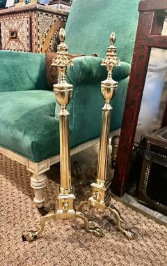 Pair Federal Brass Andirons - 3647738