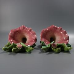 Pair Fives Lille Majolica Butterfly Wall Pockets - 4485161