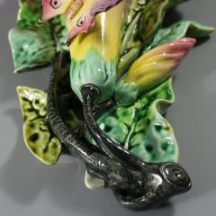 Pair Fives Lille Majolica Butterfly Wall Pockets - 4485166