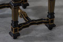 Pair French 19thC Ebonised Gilt Velvet Stools - 2680715