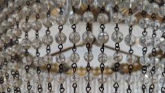 Pair French Antique Crystal Bronze Basket Chandeliers - 3351082