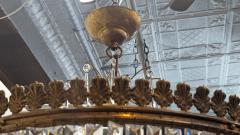 Pair French Antique Crystal Bronze Basket Chandeliers - 3351093