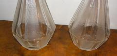 Pair French Art Etched Glass Decanters - 124705
