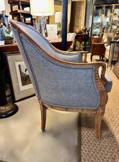 Pair French Empire Style Barrel Back Bergeres c 1930 1940 - 4463580