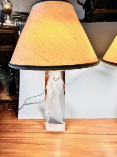 Pair French Faceted Acrylic Lamps - 4235366