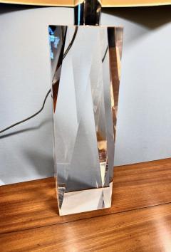 Pair French Faceted Acrylic Lamps - 4235367