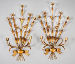 Pair French Gilt Metal Wall Sconces - 1255434