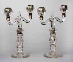 Pair French Glass Candelabra - 144614