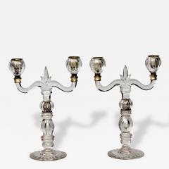 Pair French Glass Candelabra - 145278