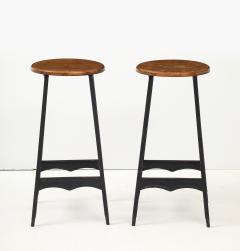 Pair French Industrial Bar Stools - 4381310