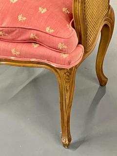 Pair French Louis XV Style Cane Occasional Armchairs Wingbacks France 1960s - 2917123