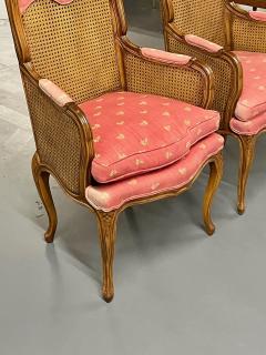 Pair French Louis XV Style Cane Occasional Armchairs Wingbacks France 1960s - 2917126