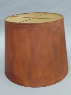 Pair French Mid Century Modern Brass Enamel Table Lamps Hand Painted Shades - 4103056