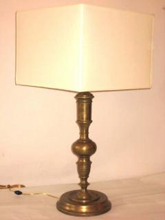 Pair French Mid Century Modern Neoclassical Gilt Bronze Solid Brass Table Lamps - 1844361