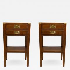 Pair French Mid Century Modern Style Marine Nightstands End Tables - 1832972