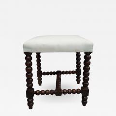 Pair French Modern Neoclassical Hand Carved Wood Stacked Ball Benches Stools - 1832962