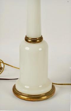 Pair French Opaline Lamps - 4160837