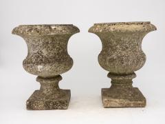 Pair French Stone Neoclassical Urns 20th century - 3247116