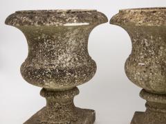 Pair French Stone Neoclassical Urns 20th century - 3247119