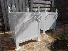 Pair French Style Steel and Cast Iron Orangerie Planter Boxes in Lacquered White - 2939374
