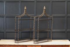 Pair French Wall Mounted Faux Bamboo Brass Etageres - 2030677