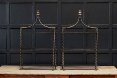 Pair French Wall Mounted Faux Bamboo Brass Etageres - 2030681