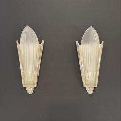 Pair Genet et Michon Style Art Deco Wall Sconces France  - 4451098