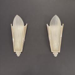 Pair Genet et Michon Style Art Deco Wall Sconces France  - 4451100