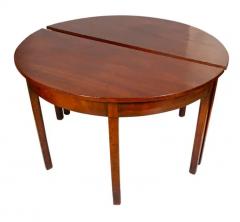 Pair George III Mahogany Demilune Console Tables - 4137306