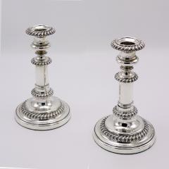 Pair George IV Period Telescopic Silver Candlesticks England circa 1825 - 3806229