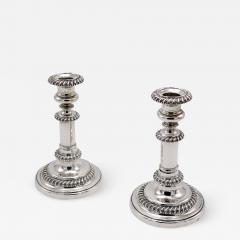 Pair George IV Period Telescopic Silver Candlesticks England circa 1825 - 3808995