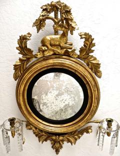 Convex Wall Mirror pair georgian carved "stag" gilt wood convex mirrors, circa 1820 Convex Wall Mirror pair georgian carved "stag" gilt wood convex mirrors, circa 1820