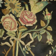 Pair Georgian Silkwork Embroideries of Flowers - 4659707